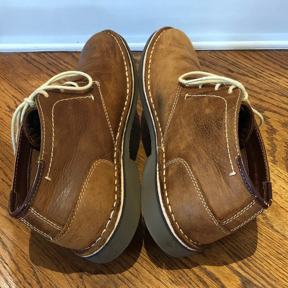 Kenneth Cole Reaction Mens Desert Sun Brown Chukka Leather Laceup Boots 10.5M